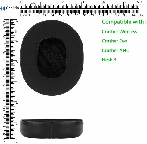 وسائد أذن بديلة من جل التبريد الرياضي من Geekria لـ Skullcandy Crusher Wireless، Crusher Evo، Crusher ANC، Hesh 3، Hesh Evo، Hesh ANC وسائد أذن لسماعات الرأس، وسادات أذن لسماعات الرأس، وأكواب للأذن (أسود) in Saudi Arabia