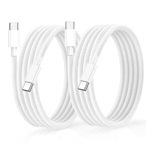 2Pack USB C to USB C Charger Cable 6FT for iPhone 15 Charger USB C Cable 60W USBC Type C Fast Charging Cord Compatible with Samsung/MacBook/Google/Pro/Plus/Android/LaptopCell Phone Charger Cable