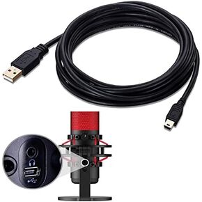 ienza Long 10FT Mini-B USB Cable Cord Wire for HyperX Quadcast USB Condenser Gaming Microphone (Note: Not for QuadCast S, Not Compatible with All HyperX Microphones, Please See Product Pictures)