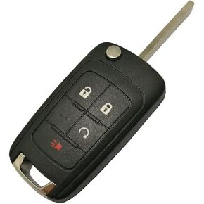 Folding Flip Replacement Key Fob Cover fit for Chevy Equinox Malibu Cruze Camaro Sonic GMC Terrain Keyless Entry Key Fob Shell