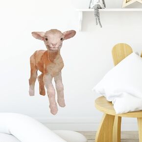 Lovely Lamb Wall Decal Nursery Little Sheep Farm Animal Wall Sticker Removable Peel and Stick Waterproof Wall Art Decor Stickers for Kids Baby Classroom Preschool Living Room School