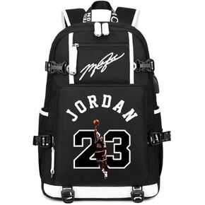 Basketball 23 Student School Bag, Laptop Backpack, Ultra-Light Travel Bag, For Men And Women (black-B)