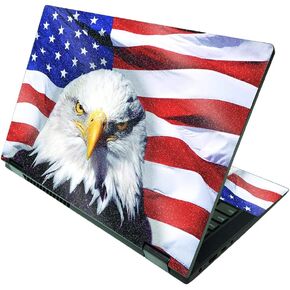 MightySkins Glossy Glitter Skin Compatible with Lenovo IdeaPad Flex 5 2-in-1 15" (2021) - American Flag | Protective, Durable High-Gloss Glitter Finish | Easy to Apply | Made in The USA