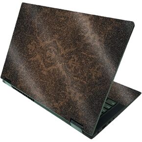 MightySkins Glossy Glitter Skin Compatible With Lenovo IdeaPad Flex 5 2-in-1 15" (2021) - Brown Linen | Protective, Durable High-Gloss Glitter Finish | Easy To Apply and Change Style | Made in The USA