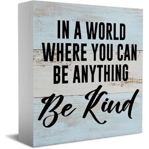 Inspirational Quotes Flower Desk Decor Wooden Box Sign Rustic Wood Block Plaque Box Sign for Home Farmhouse Office Bathroom Bedroom Classroom Shelf Table Decoration Let Your Dreams Blossom Sign