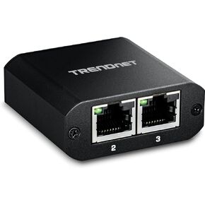 TRENDnet 2-Port Gigabit Splitter with USB Type C Power, TEG-102S, Splits One Network Connection Into Two, USB Type C Power Cable Included, NDAA & TAA Compliant