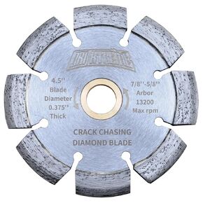 4.5" Diamond Crack Chaser Blades for Routing and Repairing Cracks in Concrete and Asphalt - 1/4" Width with 7/8"-5/8" Arbor
