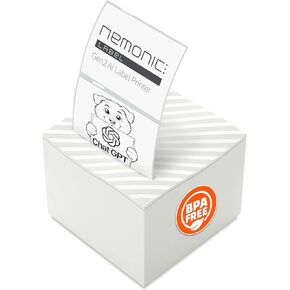 Nemonic AI Label Printer | Inkless Bluetooth Thermal Label Printer for Small Business | Portable Wireless Printer & Durable Shipping Label Maker | MIP-201 Mini Printer Label Machine