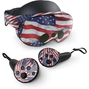 MightySkins Glossy Glitter Skin Compatible with Meta Quest Pro - Patriot | Protective, Durable High-Gloss Glitter Finish | Easy to Apply, Remove, and Change Styles | Made in The USA