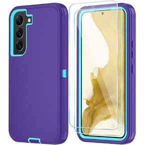 ONOLA for Samsung Galaxy S22 Ultra Case with HD Screen Protector, for Samsung S22 Ultra Phone Case, [3 in 1] Heavy Duty Phone Case for Galaxy S22 Ultra 6.8",PurpleSkyblue