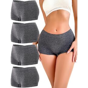 Womens Boyshorts Underwear Seamless Boxer Briefs Full Coverage Soft Stretch Boxer Shorts For Women 4 Pack