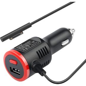 TREE.NB 42W 12V 2.58A Surface Car Charger, Power Supply for Microsoft Surface Pro 3/Pro 4/Pro 5/Pro 6, Surface Book, Surface Go, Surface Laptop with USB Charging Port(5V 2.1A)
