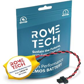 Rome Tech CR2016 CMOS Battery for Acer Spin 3 SP314-53N, Dell Vostro 3560, 5460, 5470 - BIOS RTC 3V CR 2016 CMOS Battery with 2 Pin 2 Wire Cable