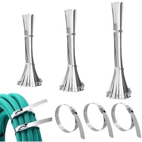 Metal Zip Ties Cutter with Metal Cable Ties,Famolele 200pcs 11.8inch Metal Zip Ties Assorted Sizes with Tensioning Installation Cutting Tool,Multi-Purpose Self-Locking Metal Cable Ties Cord Management in Saudi Arabia