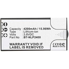 4200mAh High Capacity Extended BT-NLP2400 Battery Replacement Compatible with URC Universal Remote Control MX-5000 and TRC-1280 Touch Screen Remote Controls