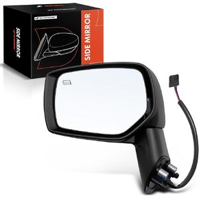 A-Premium Passenger Side Power Door Mirror - Compatible with Subaru Impreza 2015-2016, Crosstrek 2016-2017, XV Crosstrek 2015, WRX 2015-2021 - Heated Manual Folding Black Outside Rear View Mirror