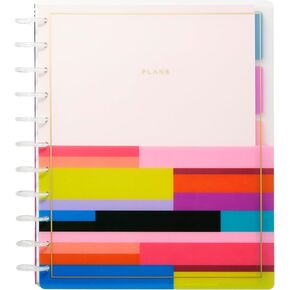 Happy Planner Undated Plans + Notes Monthly Planner Notebook Journal, 12-Month Planner, Homespun Theme, Big Size, 95 Pages, 4 Dividers, 12 Planner Sticker Sheets, 8 1/2" x 11"