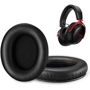 Upgraded Replacement Ear Pads Ear Cushions for Kingston HyperX Cloud 3 Headphones,HyperX Cloud Stinger/Cloud Flight/CloudX/Cloud 2/Cloud 3/Cloud Alpha Headsets,Thicker,More Comfortable,Black,1 Pair