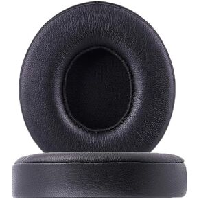 Replacement Ear Pads Compatible with Beats Solo 2.0 Solo 3.0 Wireless Headphones Soft Comfort Protein Leather Memory Foam Resilient (Black)