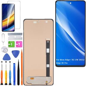 Screen Replacement for Motorola Moto Edge+ 5G UW 2022 TFT, for Moto Edge 30 Pro LCD Touch Panel Display Digitizer Assembly Repair Parts with Kit
