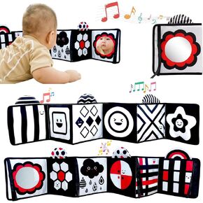 Sensory Books for Babies, Touch and Feel Crinkle Cloth Book for Infant Baby 0-6 6-12 Months – Educational Toy for Early Development with Farm Animal Soft Book (Colorfully)