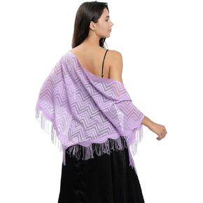 Sanmoury Women's Triangle Lace Shawls Wraps For Bride Wedding Floral Lightweight Fringe Scarf For Evening Party Dress in Kuwait