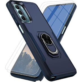 for Motorola Moto G Stylus 5G 2023 Case [15 FT Military Grade Drop Protection] with 2X Tempered Glass Screen Protector, Heavy-Duty Shockproof Kickstand Phone Case for Moto G Stylus 5G 2023 (Blue)
