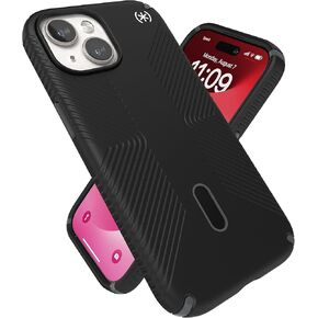 Speck MagSafe Case for iPhone 15 - Drop & Camera Protection, ClickLock No-Slip, Wireless Charging Compatible, Fits All 6.1 Inch Models Including iPhone 14, iPhone 13 - Charcoal Grey/Cool Bronze/White
