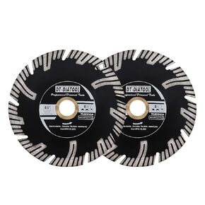 DT-DIATOOL Diamond Granite Saw Blade 4-1/2 Inch 2pcs Continuous Rim Turbo Diamond Blade 7/8"-5/8" Arbor Cutting Disc for Angle Grinder Cutting Marble Artificial Stone Concrete Masonry