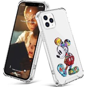 Clear Case for iPhone 16 Pro Max (2024) M Colorful Cartoon Print Crystal Slim Soft Bumper Anti-Scratch Four Corners Shockproof Protection Hard Back Cover
