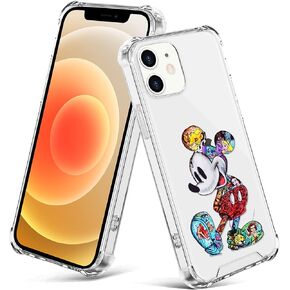 Clear Case for iPhone 16 Pro Max (2024) M Colorful Cartoon Print Crystal Slim Soft Bumper Anti-Scratch Four Corners Shockproof Protection Hard Back Cover