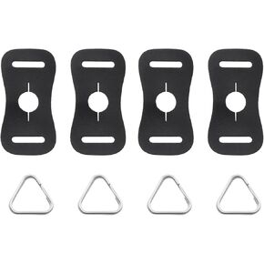 E-outstanding 2Sets Stainless Steel Triangle Split Ring Hook with Leather Protector Cover Pad for DSLR RF Mirrorless Camera