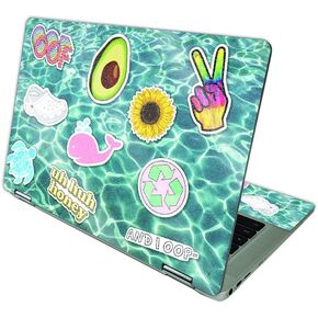 MightySkins Glossy Glitter Skin Compatible with HP Chromebook x360 14 (2021) - VSCO Girl | Protective, Durable High-Gloss Glitter Finish | Easy to Apply, Remove, and Change Styles | Made in The USA
