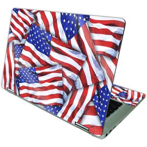 MightySkins Glossy Glitter Skin Compatible with HP Chromebook x360 14 (2021) - Patriot | Protective, Durable High-Gloss Glitter Finish | Easy to Apply, Remove, and Change Styles | Made in The USA