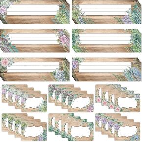 48 Pcs Self Adhesive Name Tags for Classroom Student Desks, Boho Rainbow Students Name Plates for desks Classroom Elementary Kindergarten Preschool School Teaching Supplies(11.8 x 3.5 Inch)