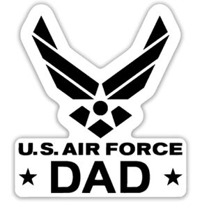 Air Force Dad Emblem Vinyl Decal Sticker | Cars Trucks Vans Walls Laptops Cups | Black | 5.5 X 5 Inch | KCD1722B