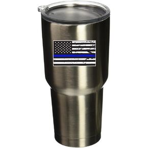 5084 Blueline Flag 4 PK 1.5"x2.5" Vinyl Sticker Decal for Yeti Mug Cup RTIC Sic Cup Thermos Cup or Laptop Cell Phone wrap or Hardhat