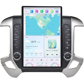 راديو سيارة Cidava 13 بوصة Qualcomm Android 11 لسيارة Chevy Silverado وGMC Sierra 2014-2018، استبدال وحدة رأس ستيريو السيارة على شكل T مع CarPlay اللاسلكي/Android Auto، تمهيد سريع، مطور، 8+128 جيجابايت