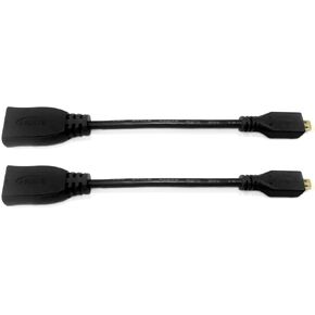 Micro HDMI (male) to HDMI (female) adapter; 15 cm / 5.9 in; 2 each