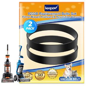 KEEPOW Replacement Belt Set Compatible with Bissell ProHeat 2X Revolution Pet Pro Carpet Cleaner 1986, 1964, 2007, 2007P Series, Part# 1606428 & 1611129 & 1611130