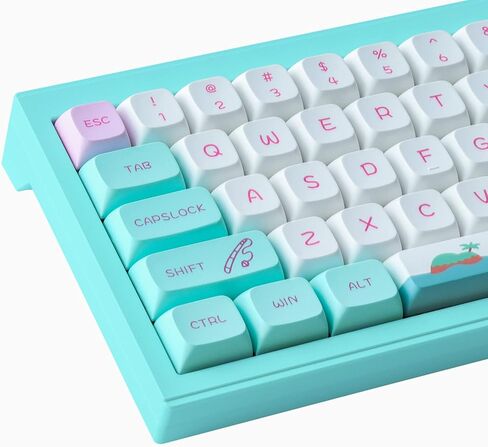 Hyekit PBT Keycaps 140 مفتاحًا، أغطية مفاتيح طفولية صبغ التسامي، أغطية مفاتيح لطيفة XDA لمفاتيح Cherry Gateron MX، لوحات المفاتيح الميكانيكية in Kuwait