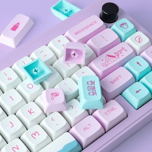 Hyekit PBT Keycaps 140 مفتاحًا، أغطية مفاتيح طفولية صبغ التسامي، أغطية مفاتيح لطيفة XDA لمفاتيح Cherry Gateron MX، لوحات المفاتيح الميكانيكية in Kuwait