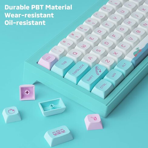 Hyekit PBT Keycaps 140 مفتاحًا، أغطية مفاتيح طفولية صبغ التسامي، أغطية مفاتيح لطيفة XDA لمفاتيح Cherry Gateron MX، لوحات المفاتيح الميكانيكية in Kuwait