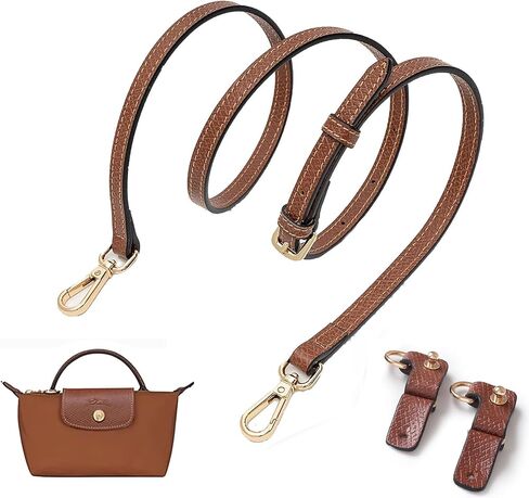 KOMHPS Purse Straps Replacement, Leather Handbag Crossbody Shoulder Strap Adjustable for Longchamp Bag Women(Jam Purple) in Saudi Arabia