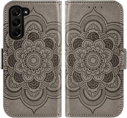 Asuwish Phone Case for Samsung Galaxy Z Fold 6 5G 2024 Wallet Cover with Leather Flip Credit Card Holder Stand Flower Folio Lanyard Wrist Strap Cell Accessories ZFold6 Z6 G Fold6 6Z Women Men Gray in Saudi Arabia