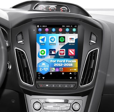 Android 13 Car Stereo for Ford Focus 2012-2018 with Wireless Apple Carplay Android Auto,9.7" HD Touch Screen Car Radio with GPS Navigation/WiFi,Bluetooth,FM/RDS Radio,HiFi,SWC+Backup Camera[1G+32G] in Saudi Arabia