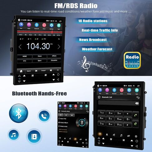 Android 13 Car Stereo for Ford Focus 2012-2018 with Wireless Apple Carplay Android Auto,9.7" HD Touch Screen Car Radio with GPS Navigation/WiFi,Bluetooth,FM/RDS Radio,HiFi,SWC+Backup Camera[1G+32G] in Saudi Arabia