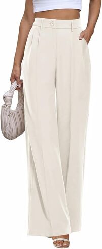 onlypuff Straight-Leg Classic Business Casual Pants for Women Beige XS in Saudi Arabia