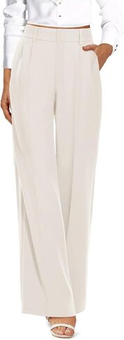 onlypuff Straight-Leg Classic Business Casual Pants for Women Beige XS in Saudi Arabia