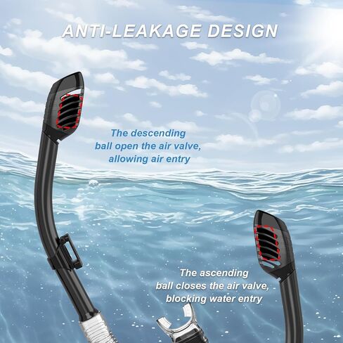 مجموعة غص للكبار من BuyCard، قناع غص مع رؤية بانورامية، معدات غطس مضادة للضباب ومضادة للتسرب، غص علوي جاف للغوص والتدريب على السباحة، فضي in Kuwait